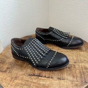 Boemos Italian Made Leather Slide-on Studded Oxfords 37